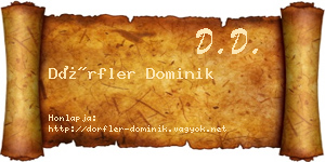 Dörfler Dominik névjegykártya