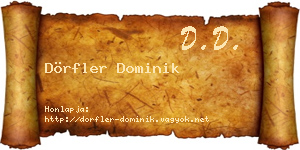 Dörfler Dominik névjegykártya